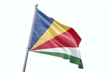 Seychelles flag waving isolated on white background