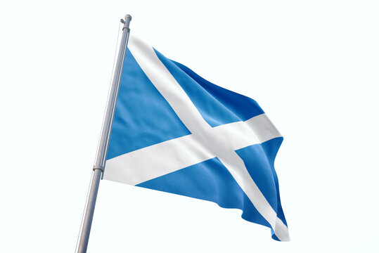 Scotland flag waving isolated on white background