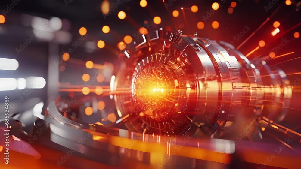 Poster closeup of a detector capturing the production of strange quarks in a hadron collider, the bright fl