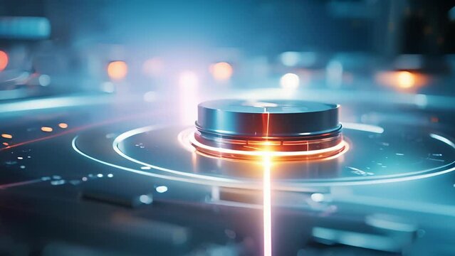 Closeup of a powerful laser beam targeting a specific area, causing the creation of antimatter particles through a process called pair production.