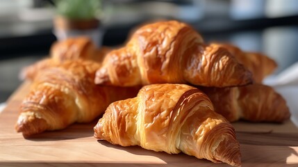 Flaky and buttery croissants