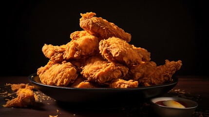 Golden and crispy fried chicken
