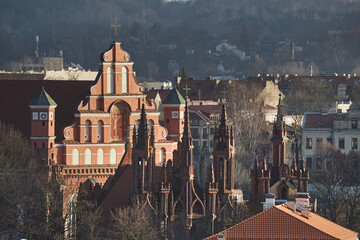 Vilnius roof and churches city view