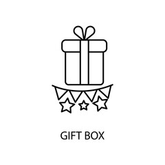 GIFT BOX concept line icon. Simple element illustration. GIFT BOX concept outline symbol design.
