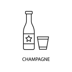 champagne concept line icon. Simple element illustration. champagne concept outline symbol design.