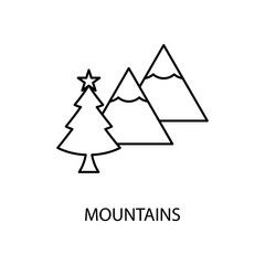mountains concept line icon. Simple element illustration. mountains concept outline symbol design.