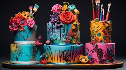 Vibrant and decorative birthday cakes