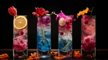 Artistic floral-infused cocktails