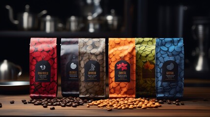 Naklejka na ściany i meble Creative and flavored coffee beans