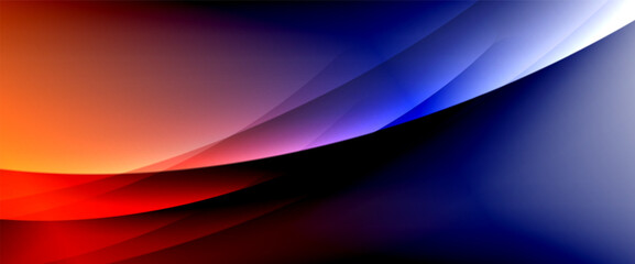 Dynamic flowing waves on gradient color background. Vector illustration For Wallpaper, Banner, Background, Card, Book Illustration, landing page