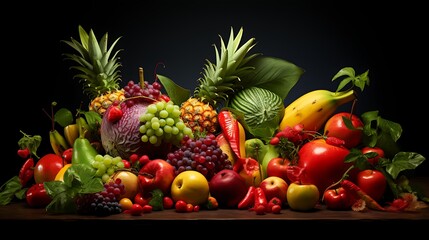 Obraz na płótnie Canvas Exotic Fruits and Vegetables