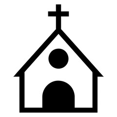 church with cross on top icon