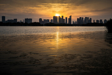 City Scenery Belt of Jinji Lake, Wuxi, Jiangsu, China