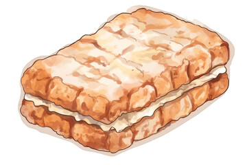 Delicious watercolor hand-painted style cookies on a white background