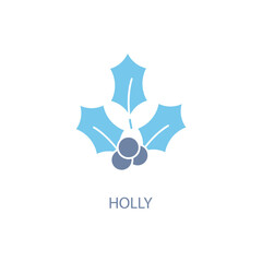 holly concept line icon. Simple element illustration. holly concept outline symbol design.