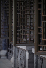 Fototapeta na wymiar Chinese traditional wooden windows. Pingyao, China