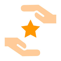 Obraz premium ロイヤリティ、手を表すカラースタイルのアイコン