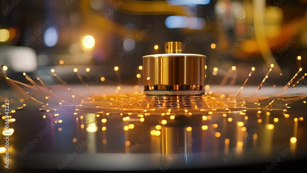 Poster closeup of a specialized detector that can identify and measure the energy and trajectory of neutrin