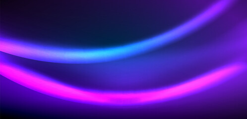 Dynamic waves in ethereal glow of neon lights. Concept merges fluidity of motion with vibrant allure of neon, crafting entrancing backdrop that embodies both vitality and futuristic sophistication