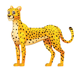 Cheetah cartoon vector illustration isolated on white background