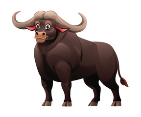 Buffalo cartoon illustration isolated on white background