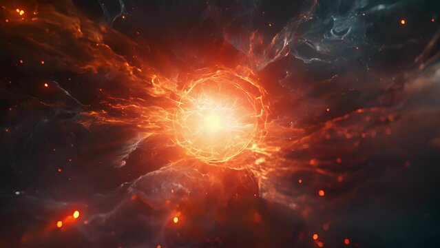 Closeup of a supernova remnant, highlighting the intense burst of antineutrinos that are released during the explosive death of a massive star.