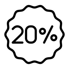 20 percent line icon