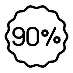 90 percent line icon