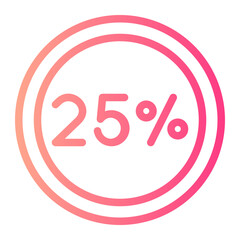 25 percent gradient icon