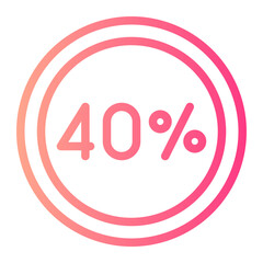 40 percent gradient icon
