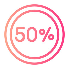 50 percent gradient icon
