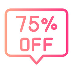 75 percent gradient icon