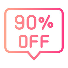 90 percent gradient icon