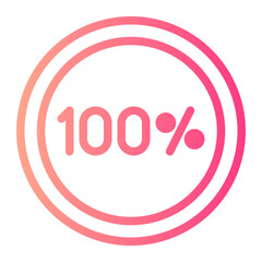 100 percent gradient icon