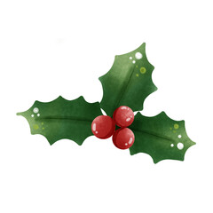 holly leaves and red berries