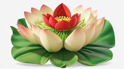 Colorful flowers with  leaves floral Clipart, high quality resolution, beautiful flowers, 3d  design. 


