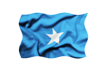 Somalia flag blowing in the wind. Background texture. 3d rendering. Clipping path included