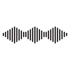 Simple soundwave equalizer shape on white background. Abstract music wave, radio signal frequency and digital voice visualisation.