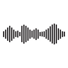 Simple soundwave equalizer shape on white background. Abstract music wave, radio signal frequency and digital voice visualisation.