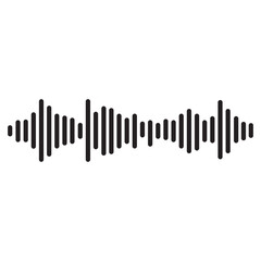 Simple soundwave equalizer shape on white background. Abstract music wave, radio signal frequency and digital voice visualisation.