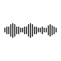 Simple soundwave equalizer shape on white background. Abstract music wave, radio signal frequency and digital voice visualisation.