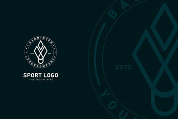Badminton sport logo