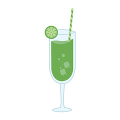 Fresh juice illustration. Summer fresh juice collection with different elements isolated