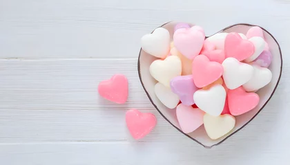 Keuken spatwand met foto heart shaped candy © Florencia