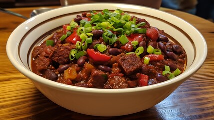 Satisfying and aromatic beef chili