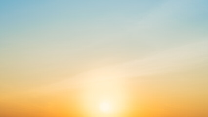 Sunset sky Background, Golden hour in the Morning with orange, Yellow sunrise Horizon sky