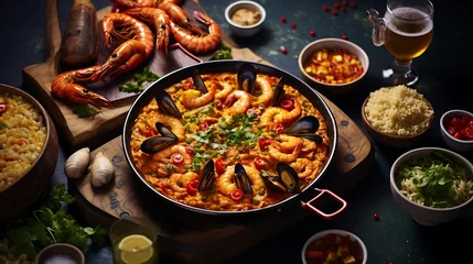 Foto op Canvas Spanish tapas and paella © Food Cart