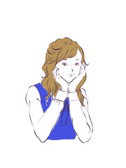 This illustration shows a woman taking a break

