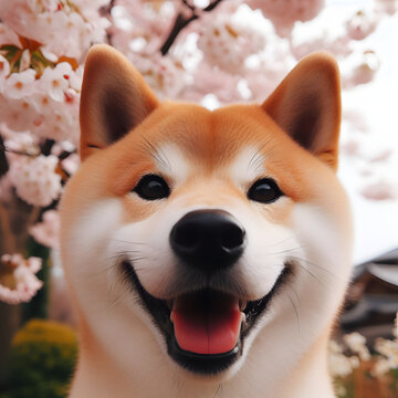 Cute Shiba Inu smiling