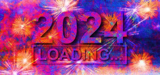 2024 Loading beautiful and colorful stylish design  - obrazy, fototapety, plakaty